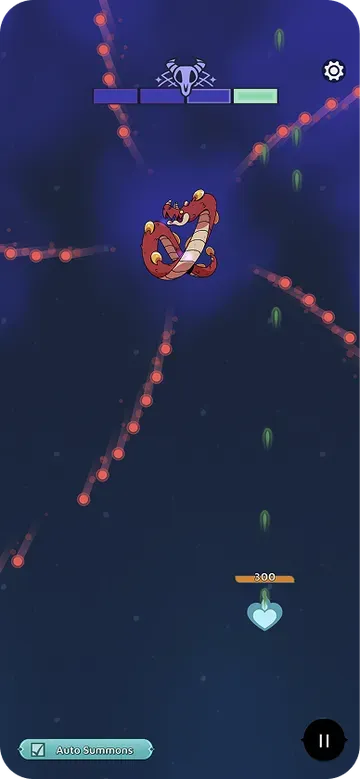 Monster Walk screenshot: dodging attacks in battle
